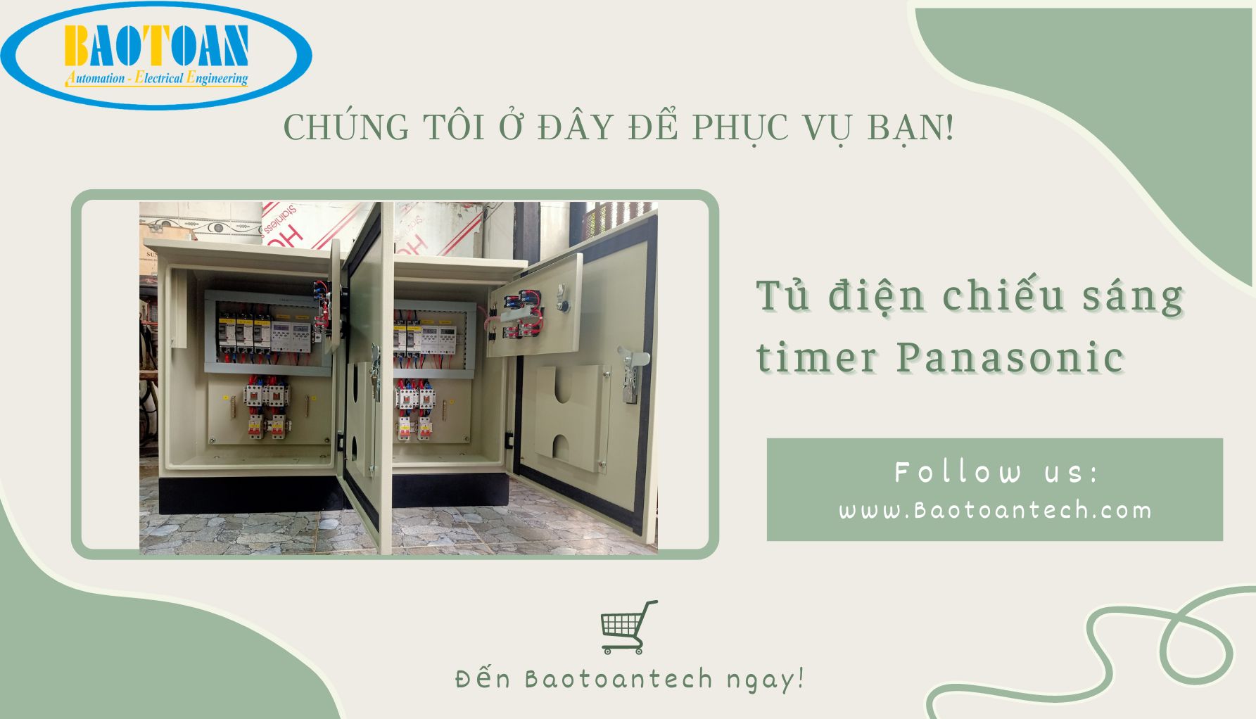 Tủ điện chiếu sáng timer Panasonic tại Baotoantech