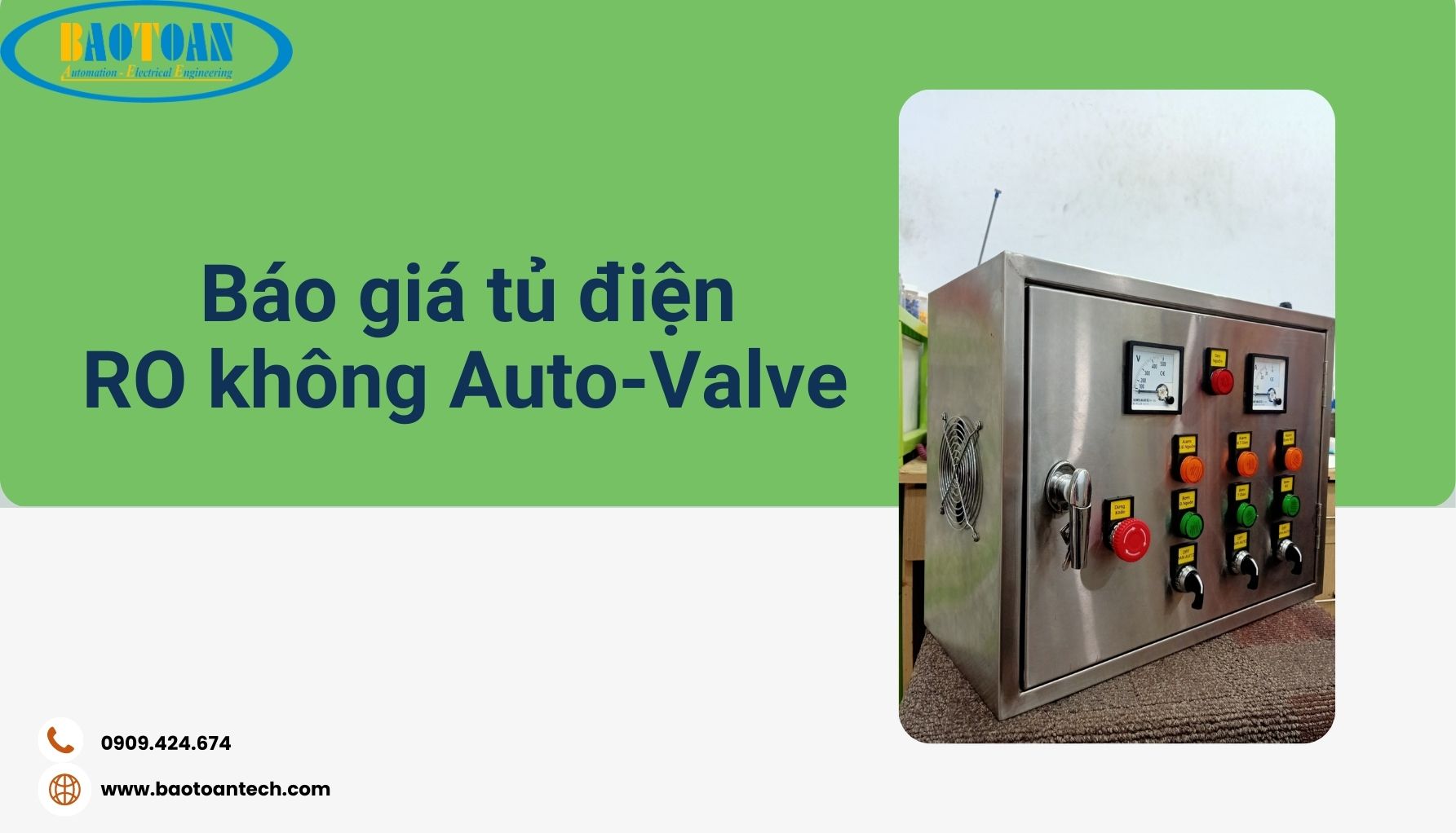 Tủ điện RO không sử dụng Auto-Valve