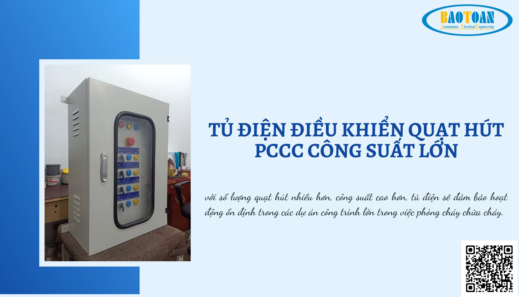 Tủ điện điều khiển quạt hút PCCC công suât lớn tại BaoToanTech